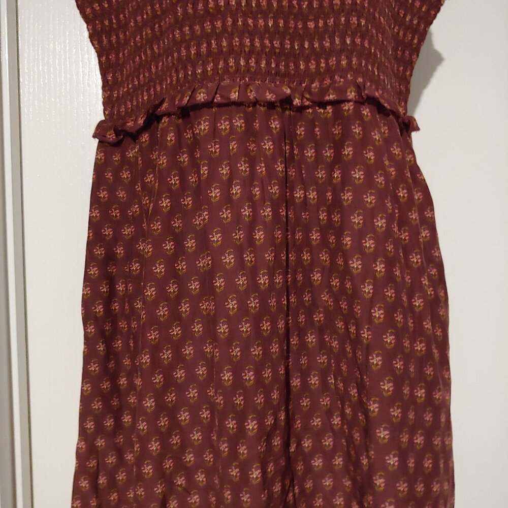 Vineyard Vines Floral Smocked Ruffle Feminine Clean Girl Dress L Cottage - Picture 5 of 12